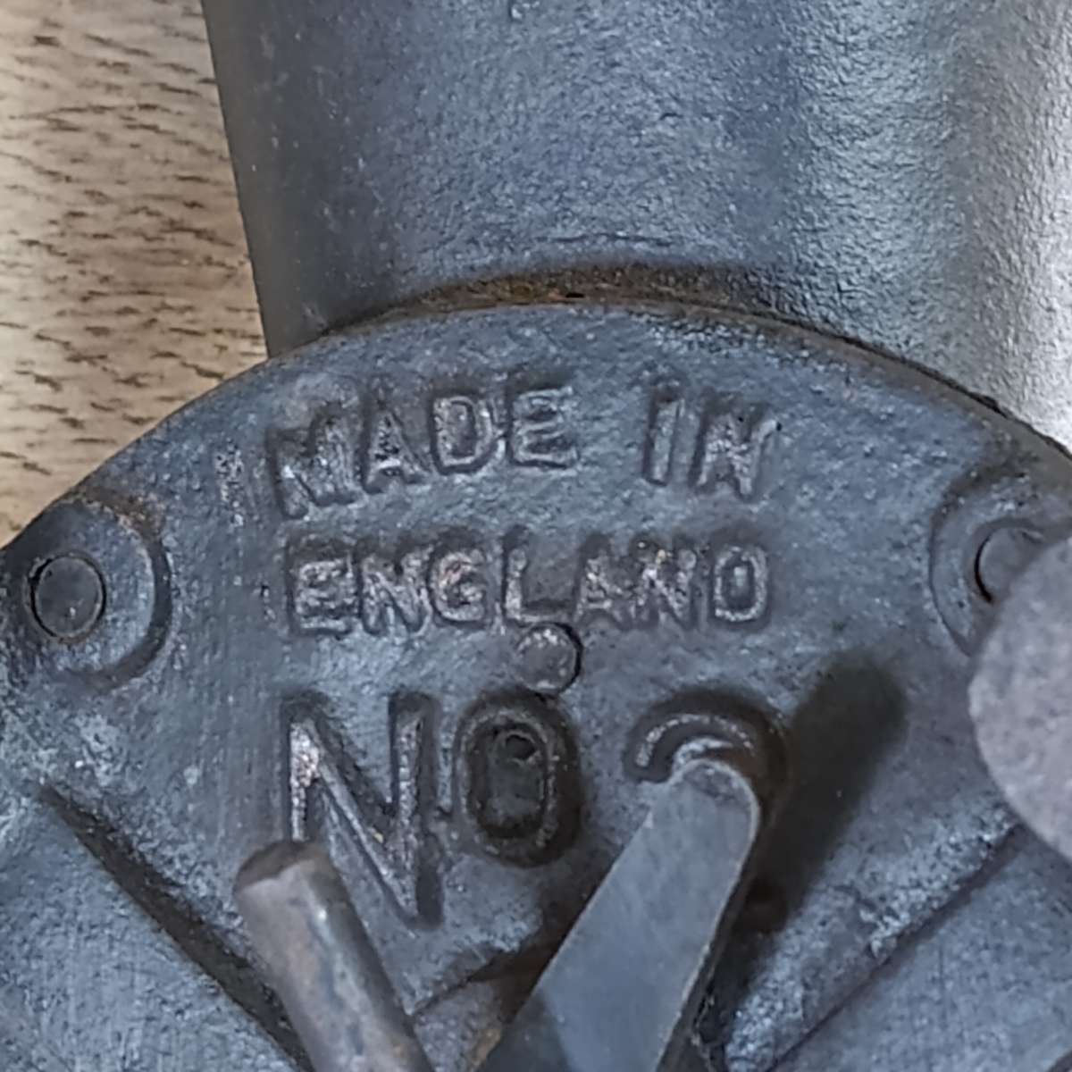 Vintage Spong and Co. No.2 coffee grinder - wooden handle missing