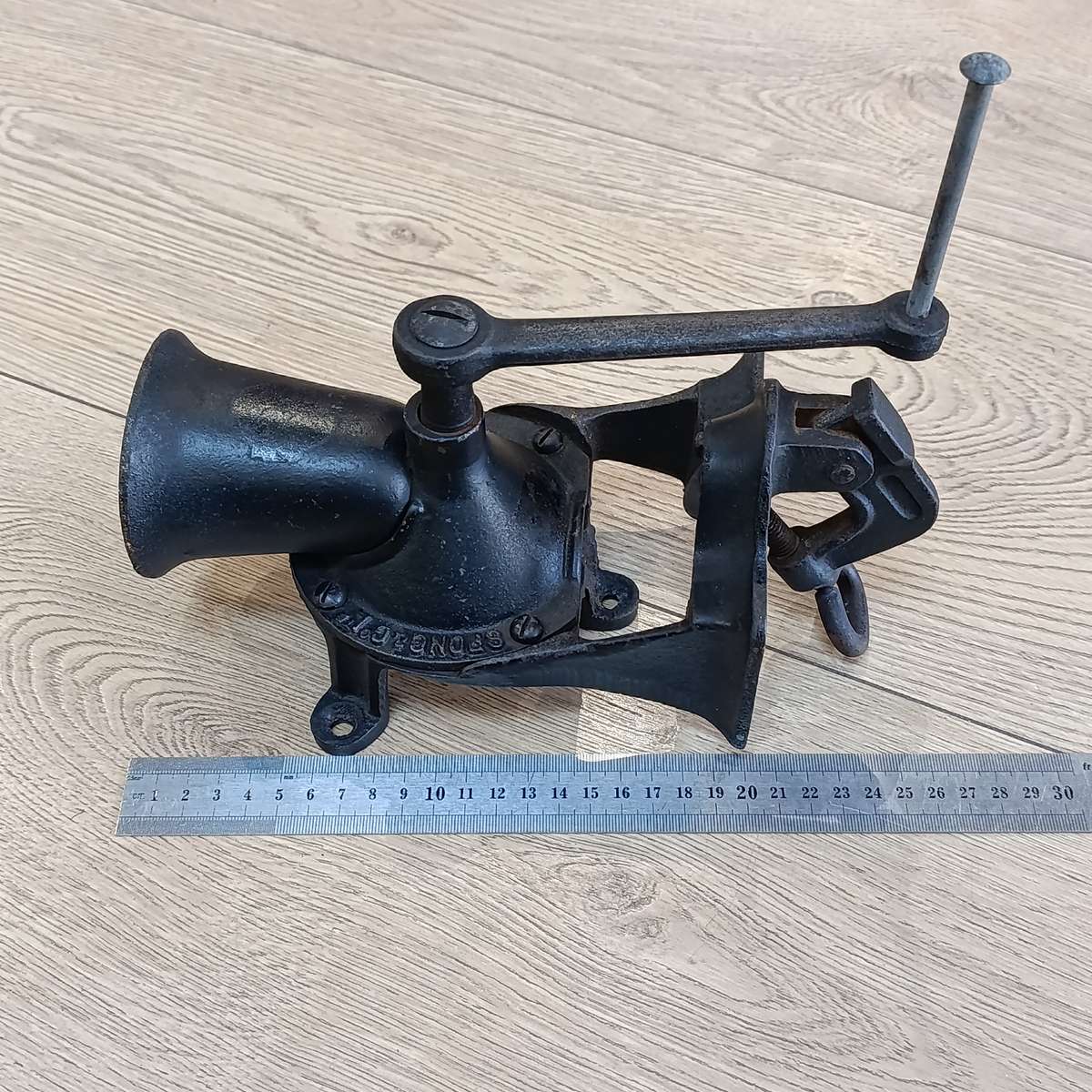 Vintage Spong and Co. No.2 coffee grinder - wooden handle missing