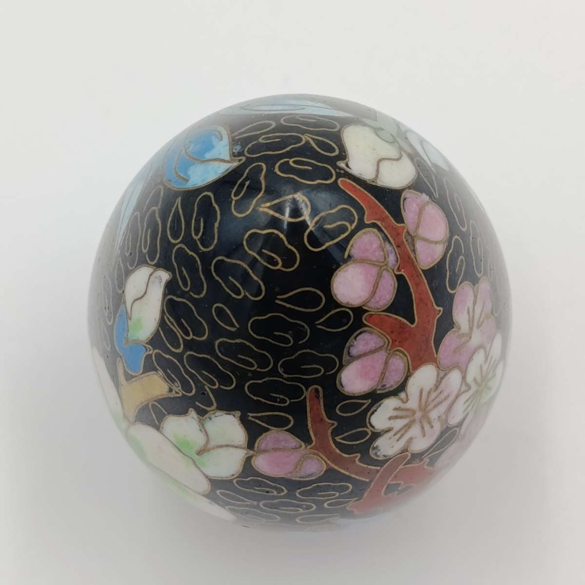 Vintage brass and enamel cloisonne egg