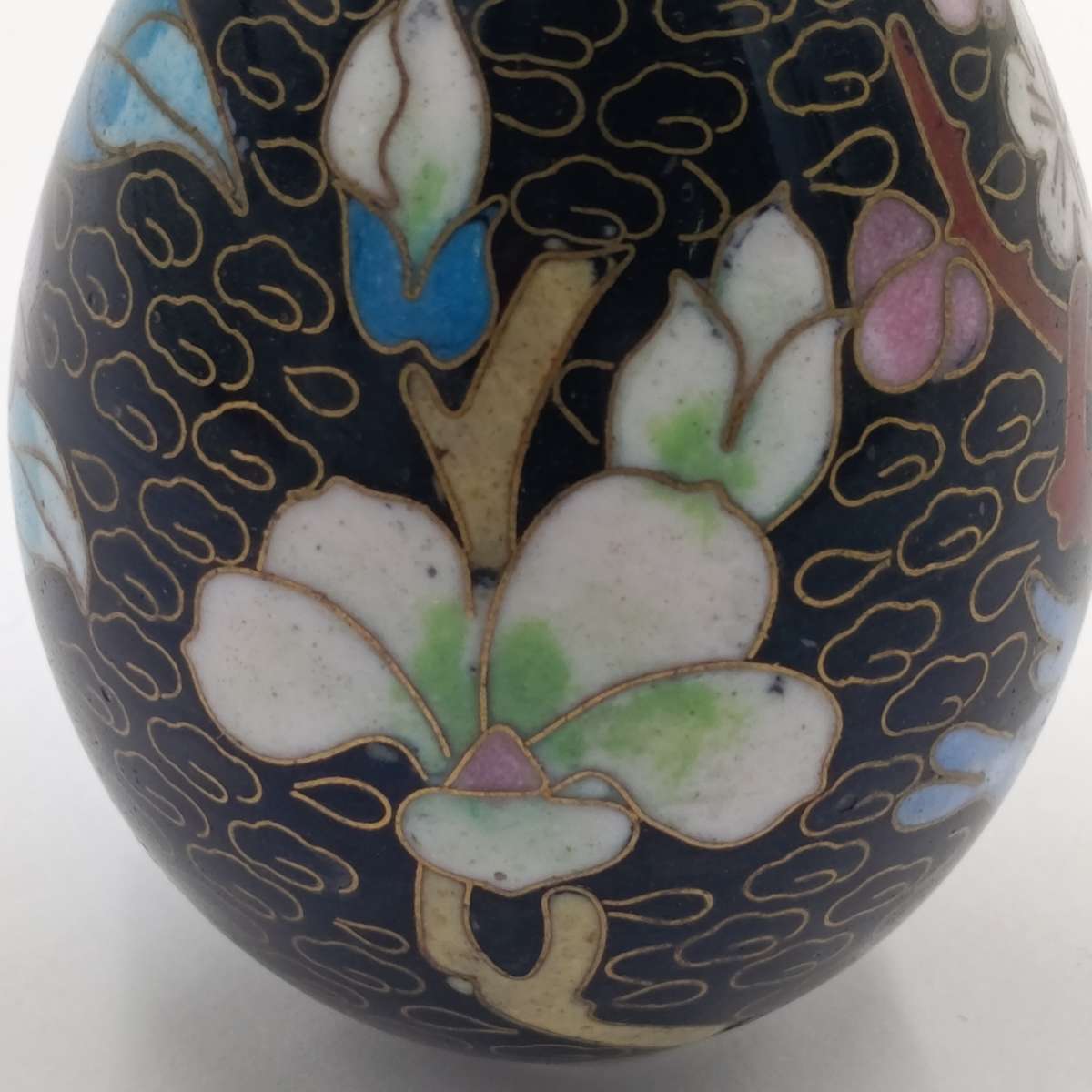 Vintage brass and enamel cloisonne egg