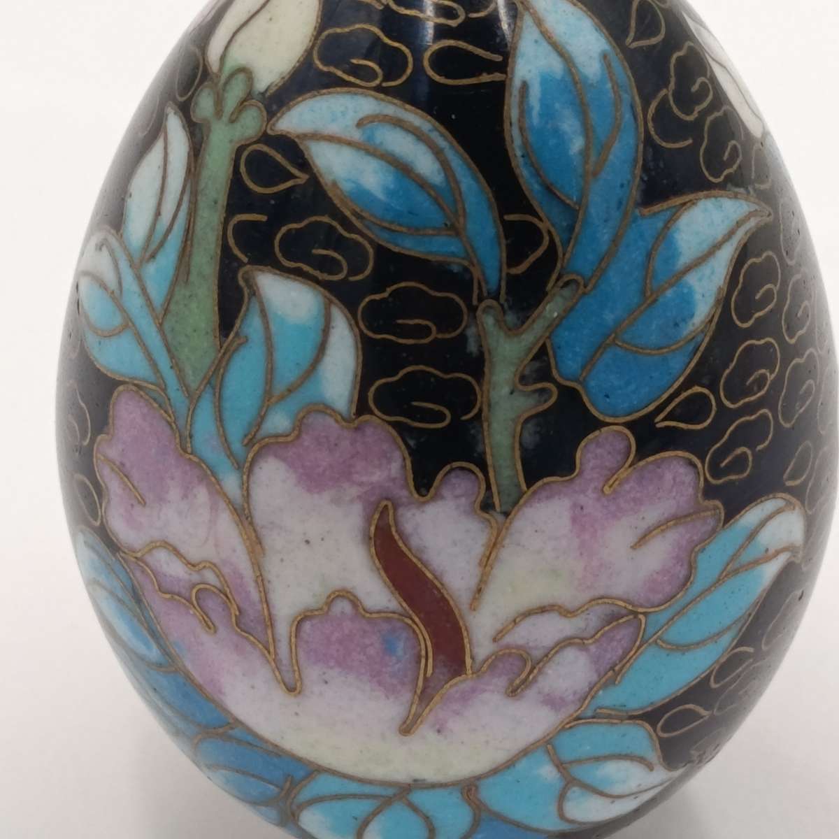 Vintage brass and enamel cloisonne egg