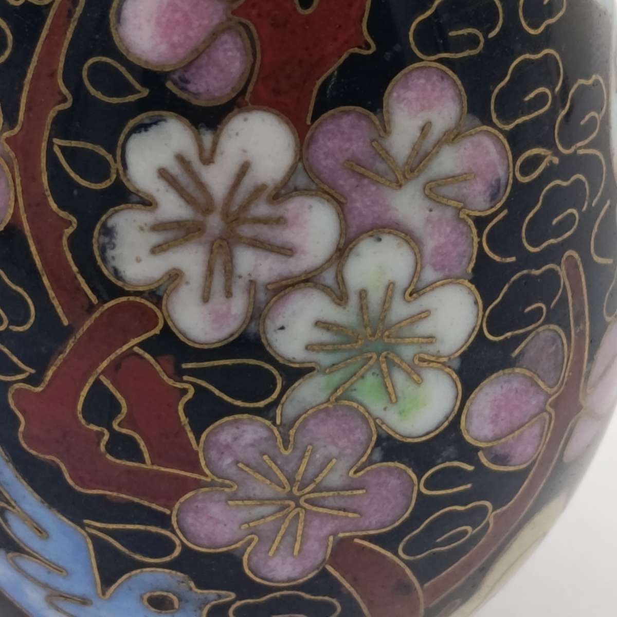 Vintage brass and enamel cloisonne egg
