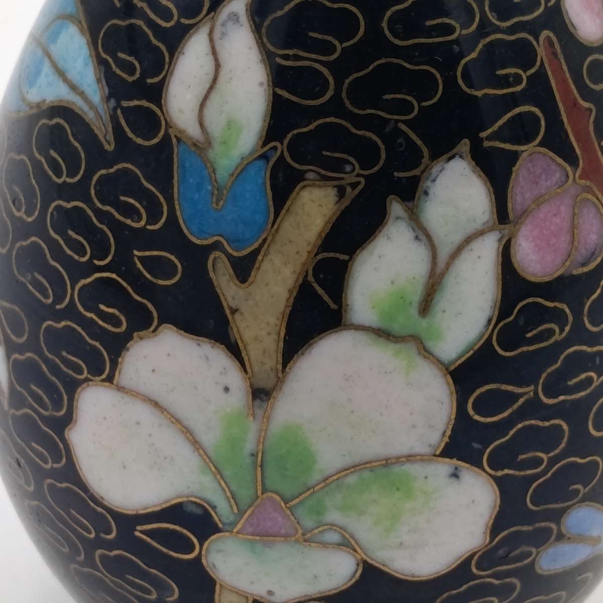 Vintage brass and enamel cloisonne egg