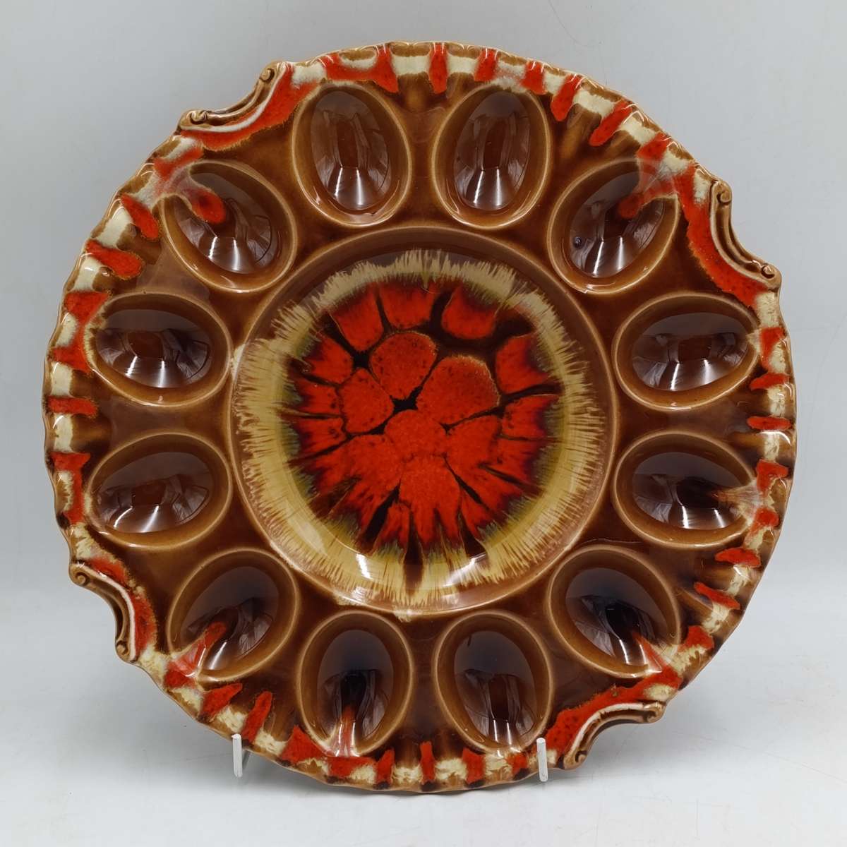 Vintage Elweco porcelain egg snack platter