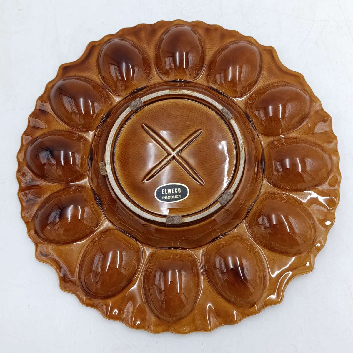 Vintage Elweco porcelain egg snack platter
