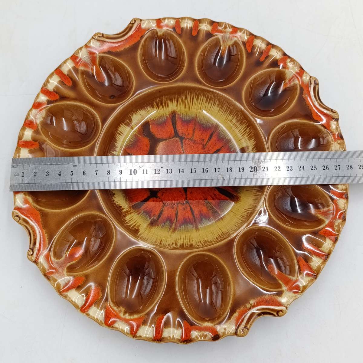 Vintage Elweco porcelain egg snack platter