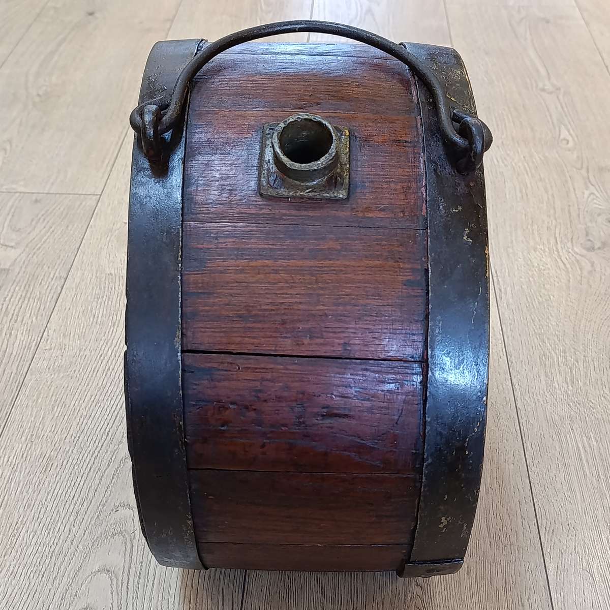 Antique Ox-wagon wooden water barrel - repaired