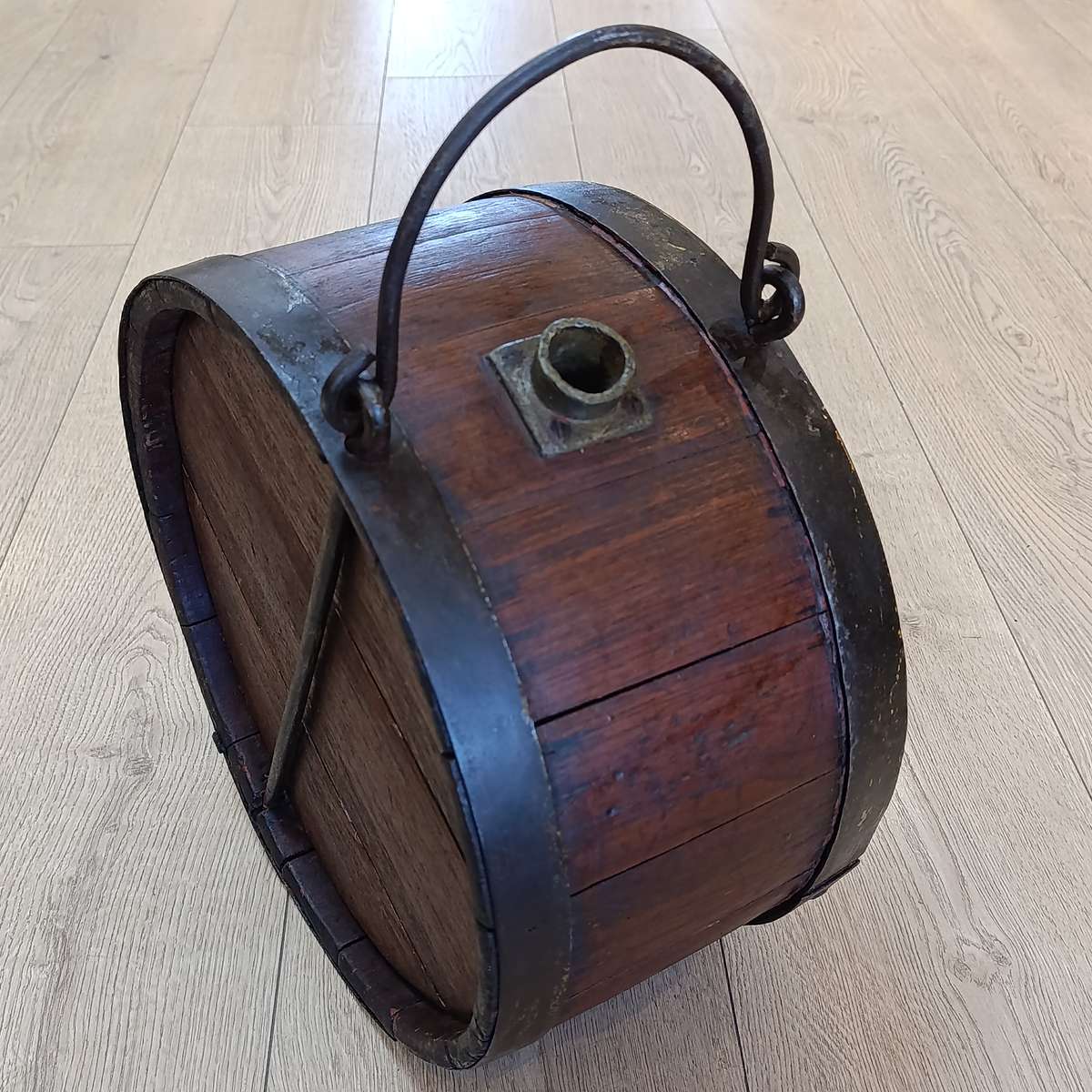 Antique Ox-wagon wooden water barrel - repaired