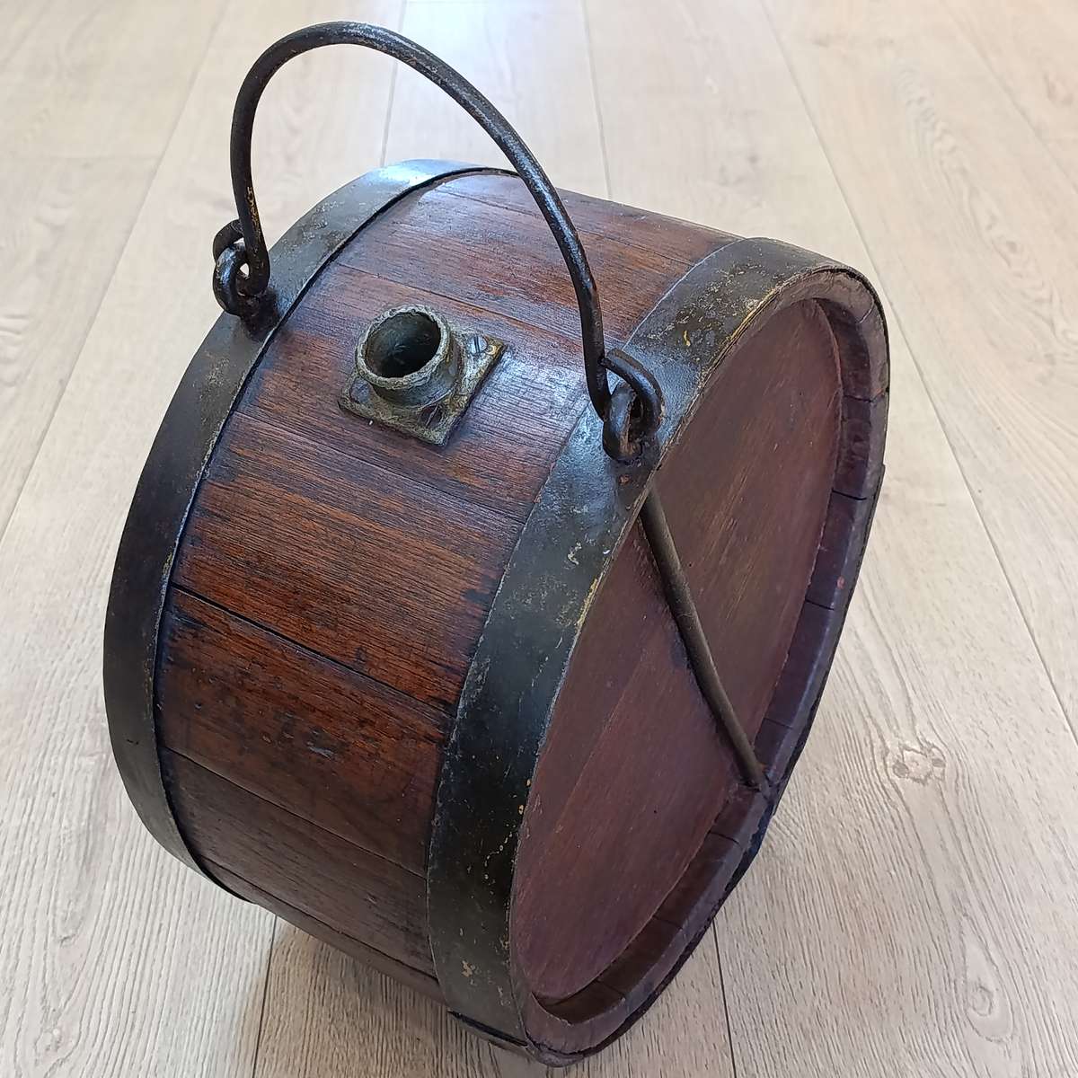 Antique Ox-wagon wooden water barrel - repaired