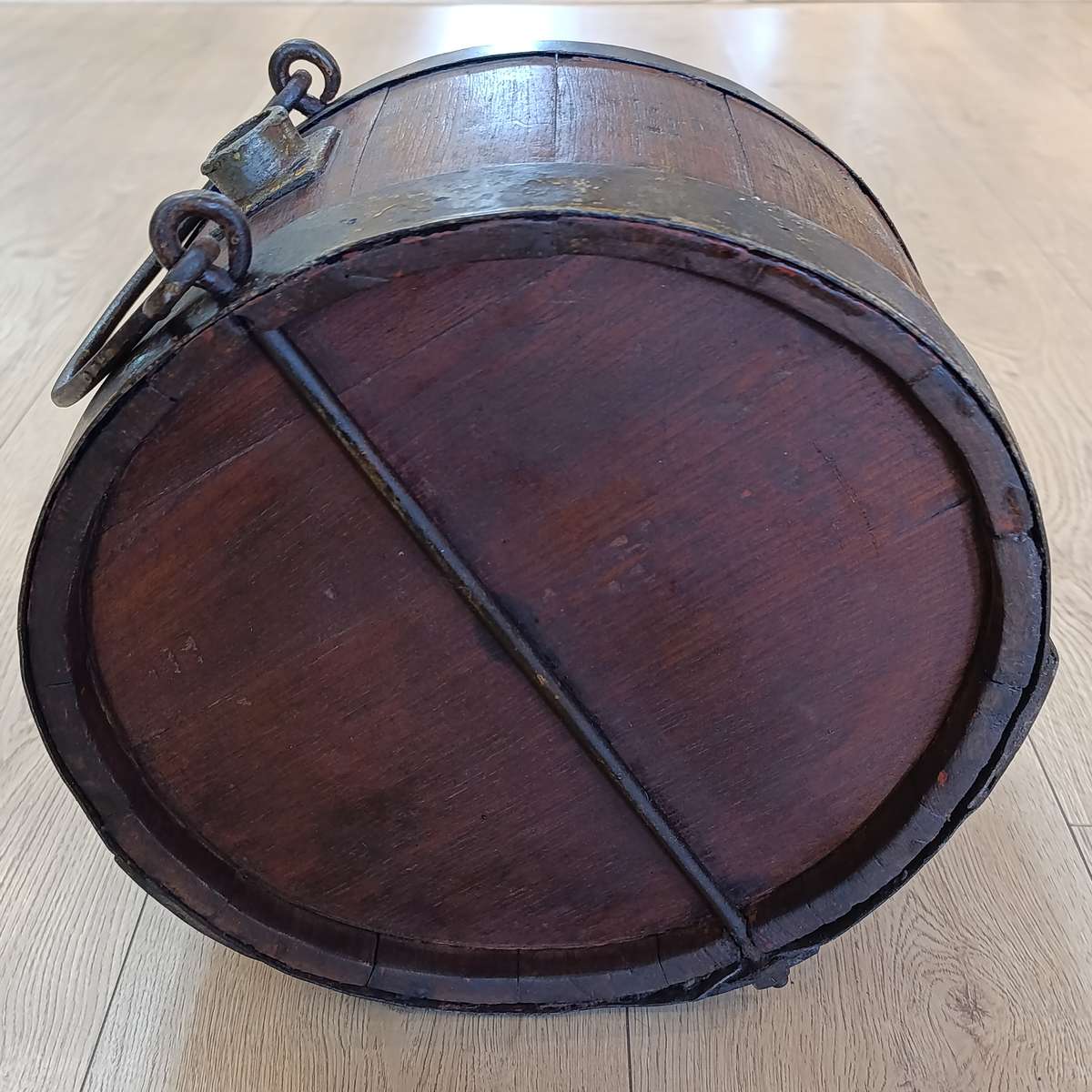 Antique Ox-wagon wooden water barrel - repaired