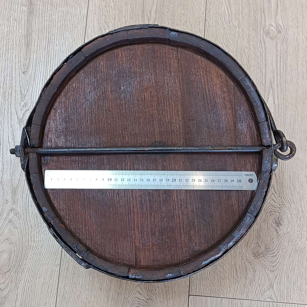 Antique Ox-wagon wooden water barrel - repaired