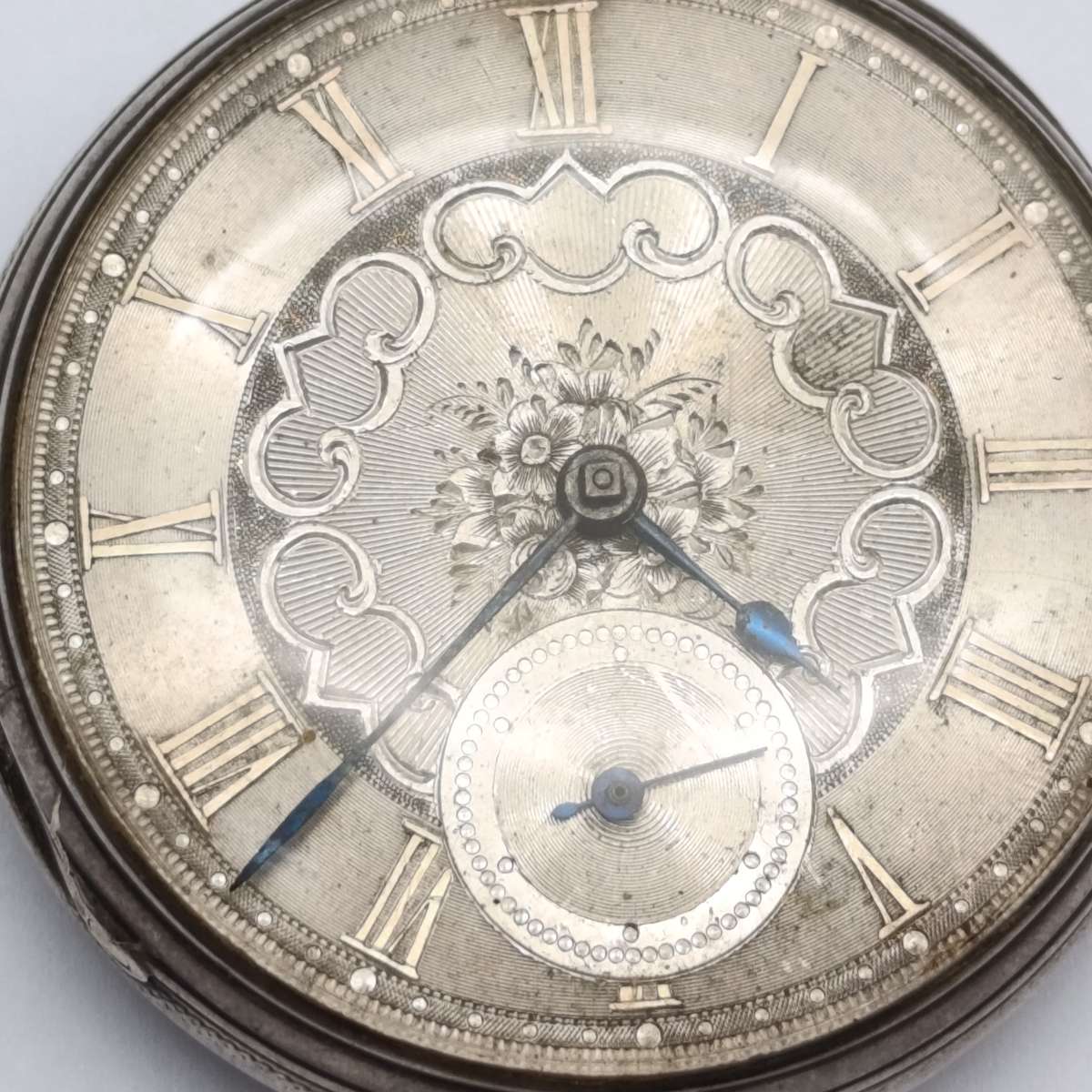 1860 Hallmarked sterling silver pocketwatch with key - runs and stops