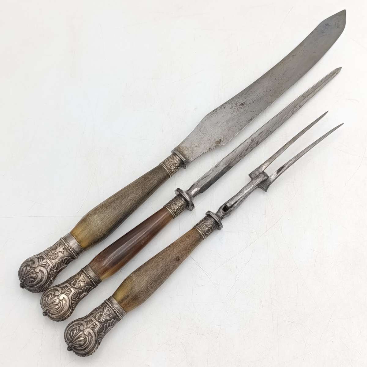 John Wait England late 1800's cutlery set with bone handles