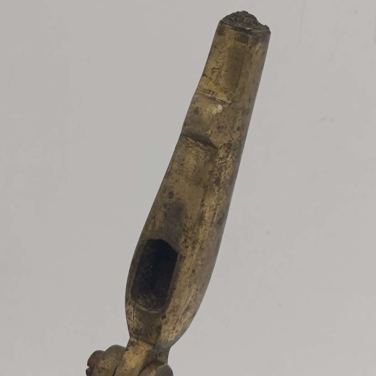 Antique brass 12 Bore Shotgun primer removal tool - handle broken