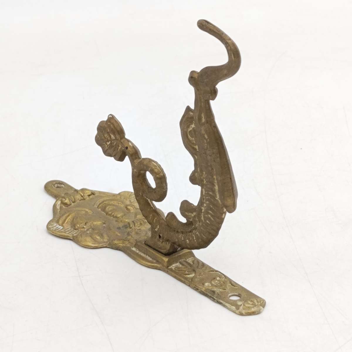 Vintage Chinese brass fish coat hook