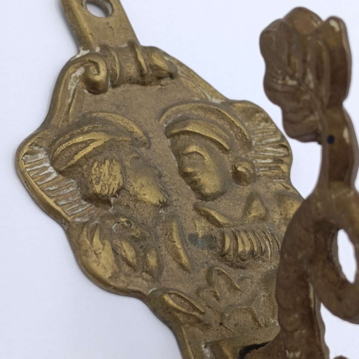 Vintage Chinese brass fish coat hook