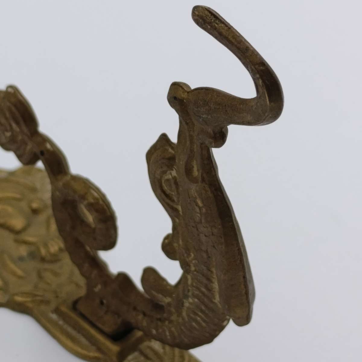 Vintage Chinese brass fish coat hook