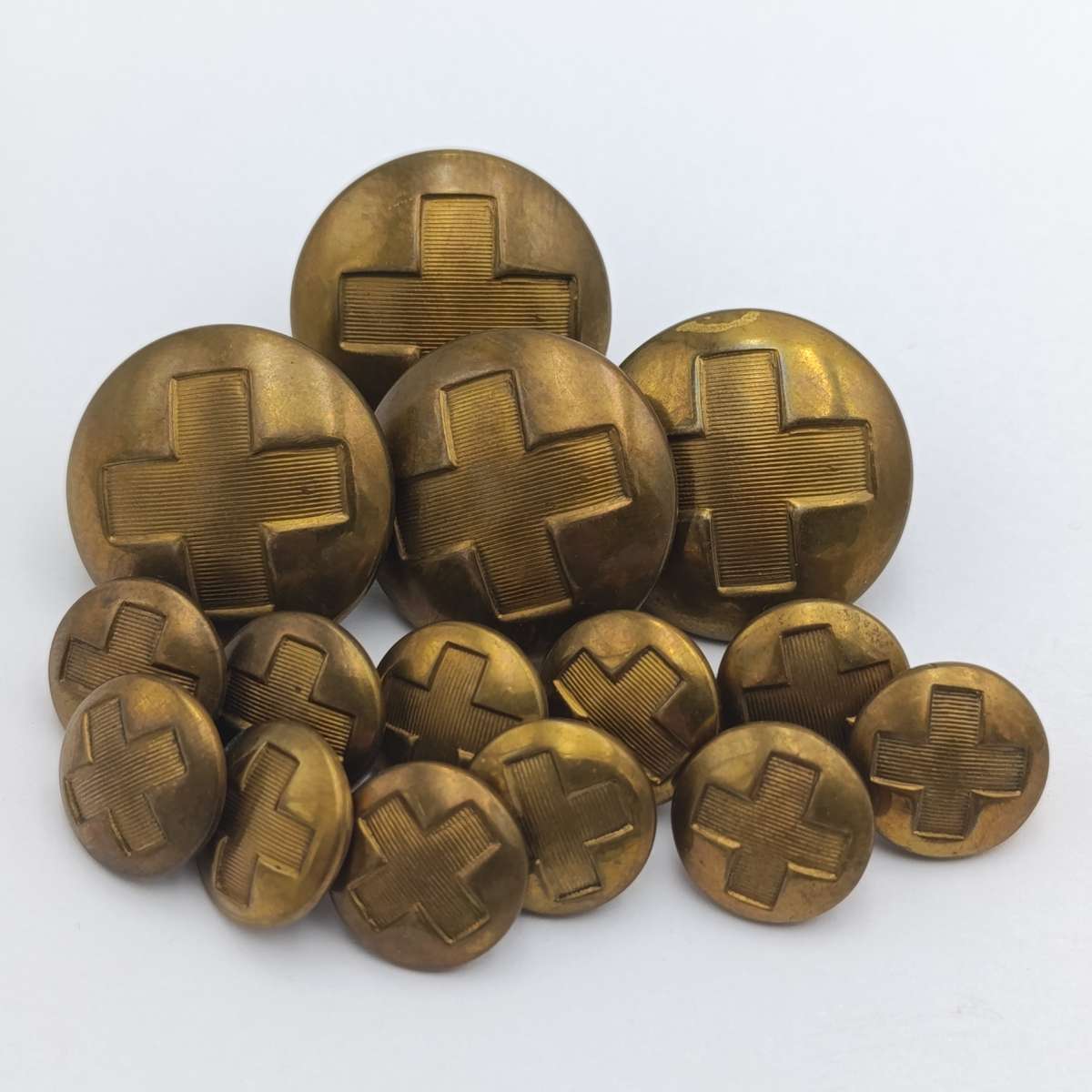 Lot of 15 SA Red cross uniform buttons