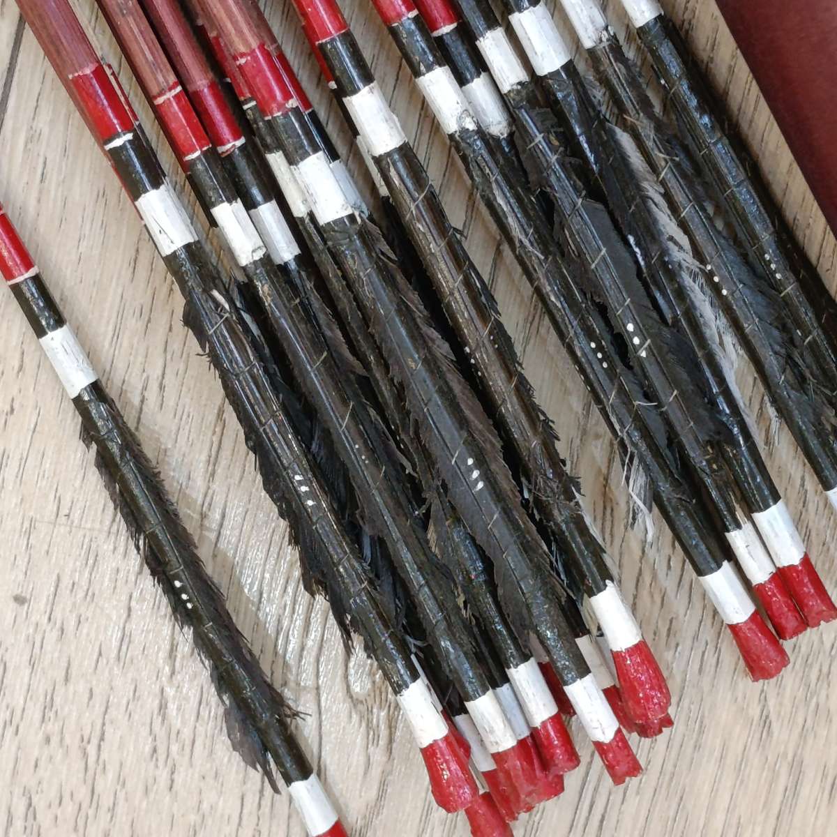 Handmade bow and arrows in quiver - possibly from Guinea