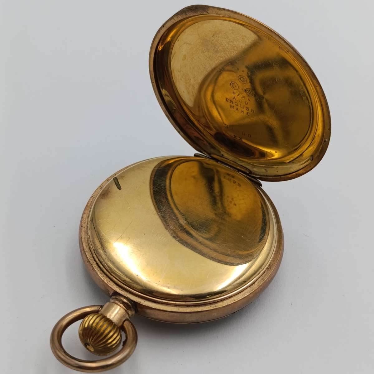 Antique F.Paine London goldplated open face pocket watch - balance staff broken