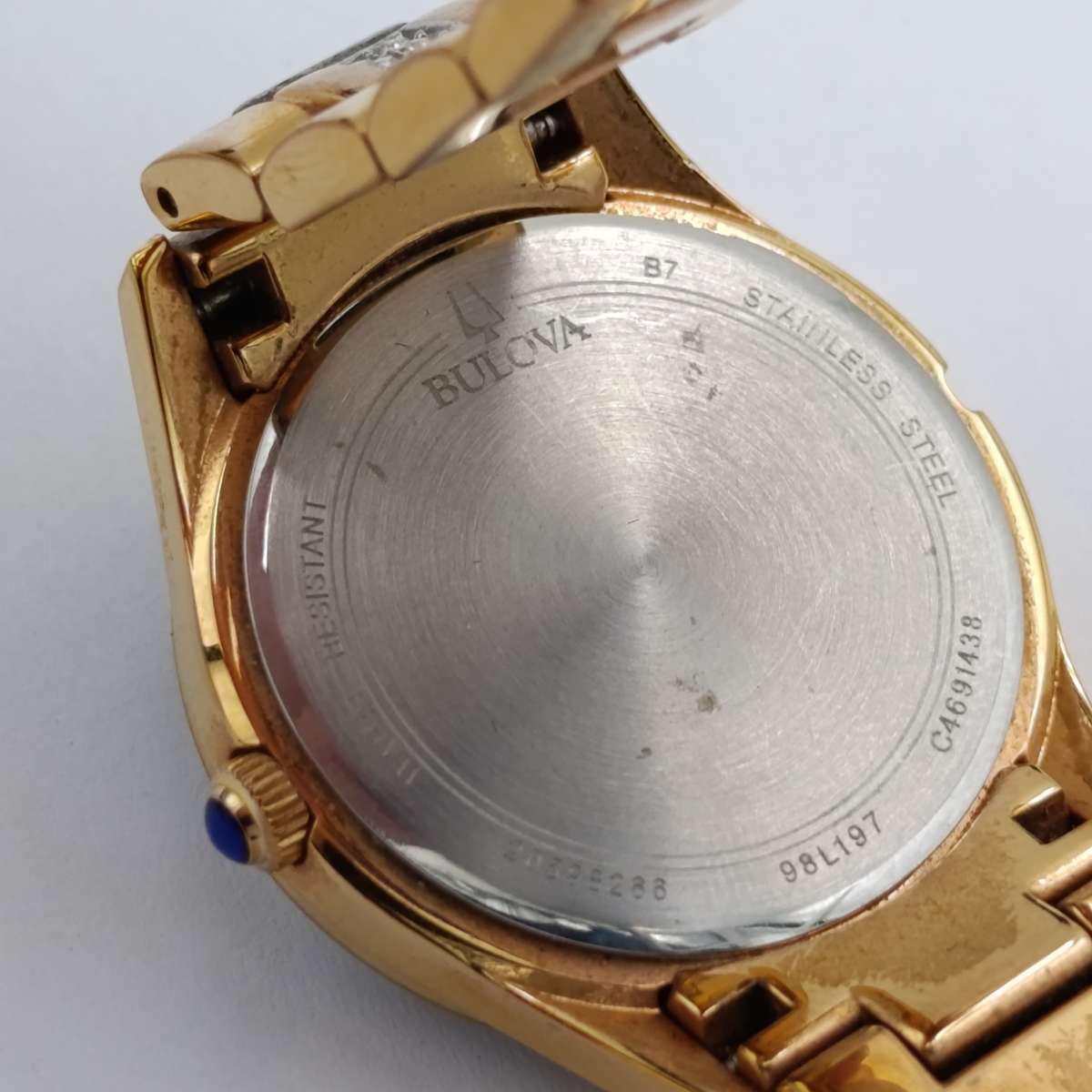 Bulova rose tone crystal ladies watch in box