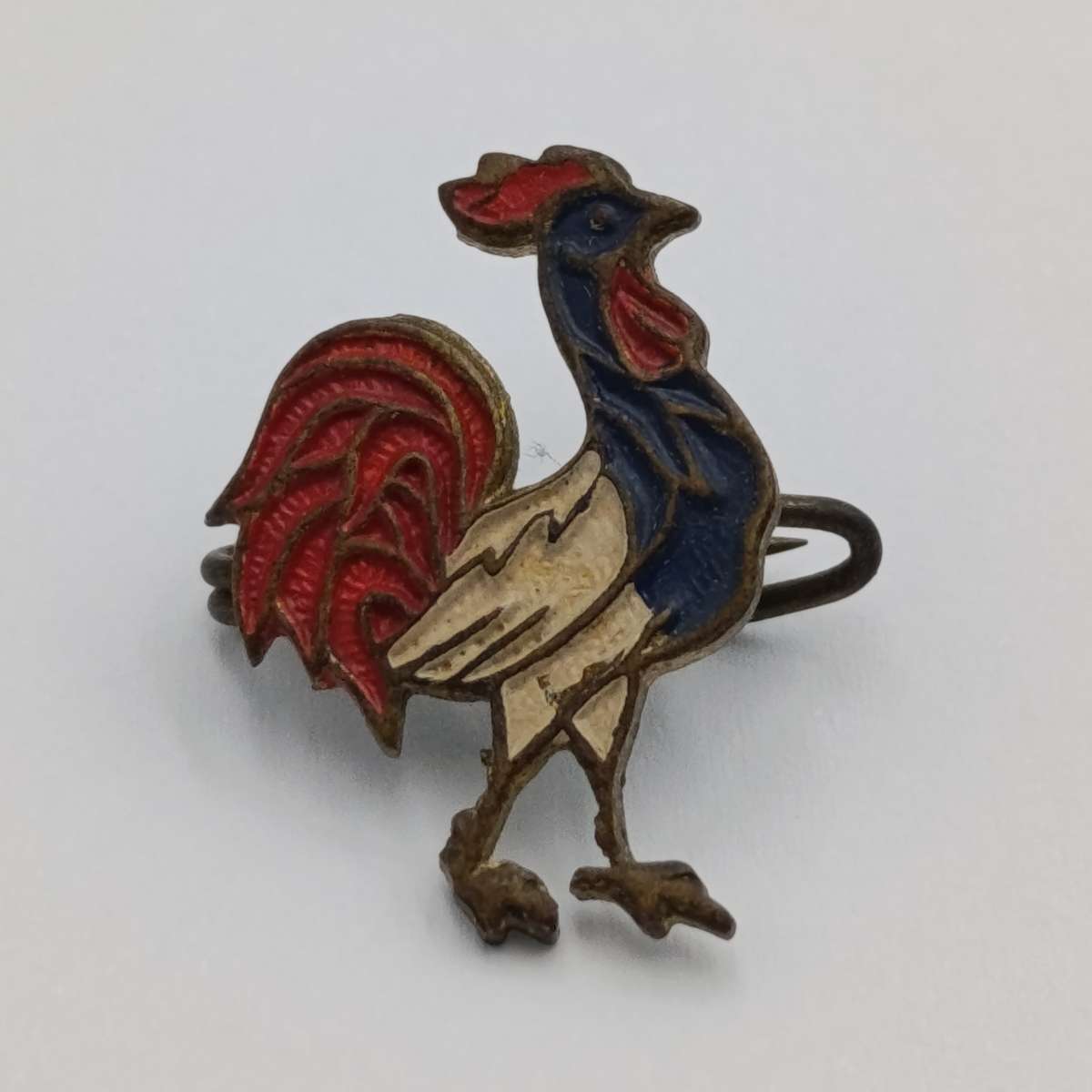 Vintage French rugby rooster pin badge