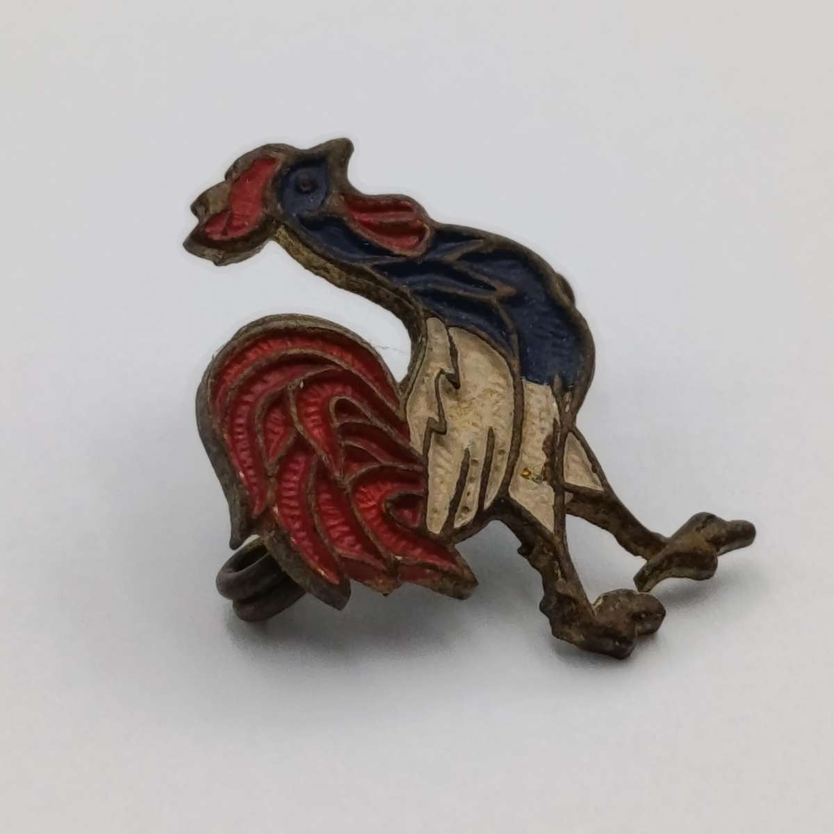 Vintage French rugby rooster pin badge