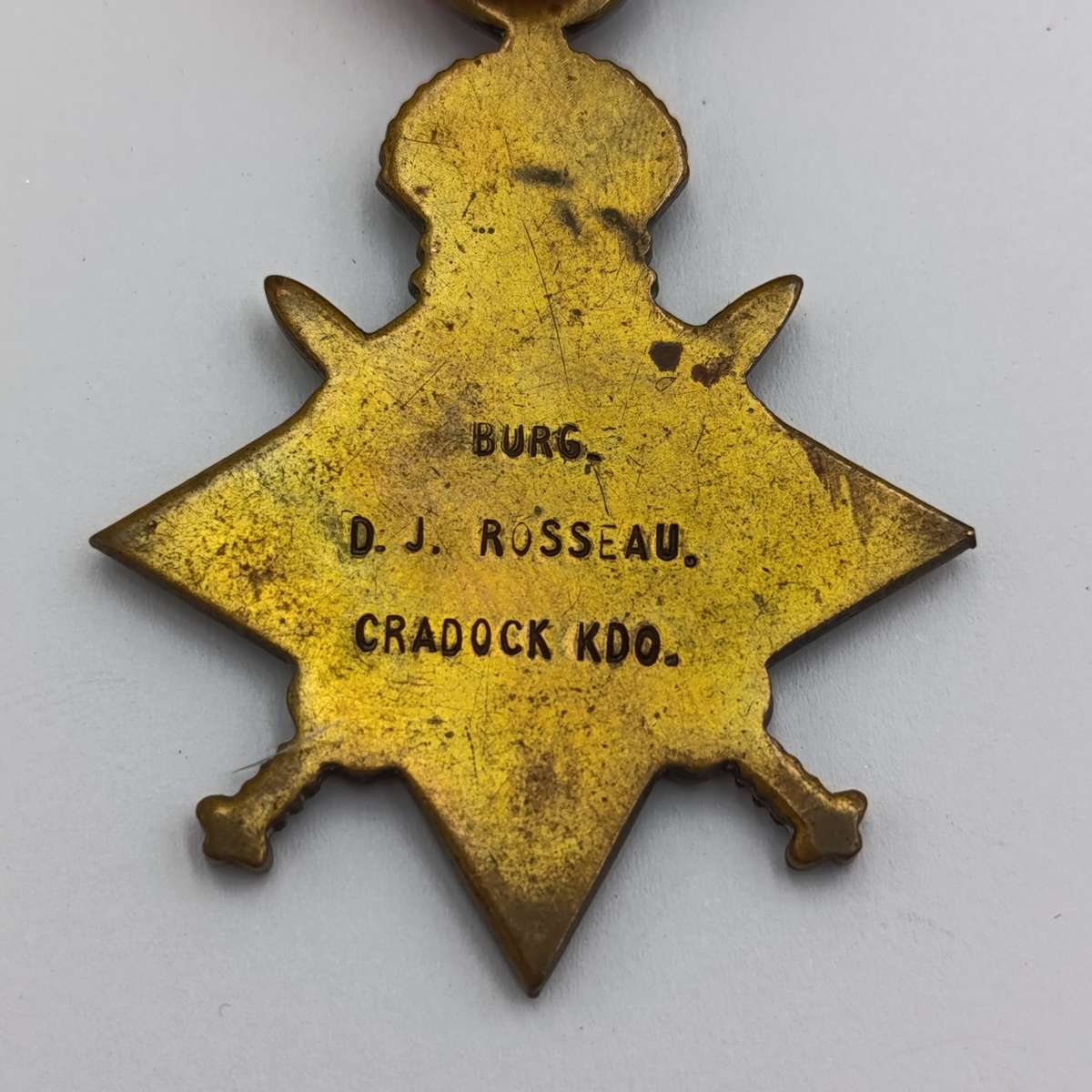WW1 1914-15 Star issued to Burger D.J Rosseau, Cradock commando