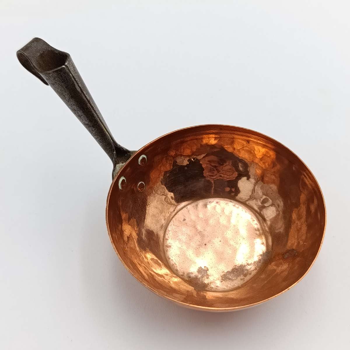 Antique Norwegian hammered copper measuring spoon