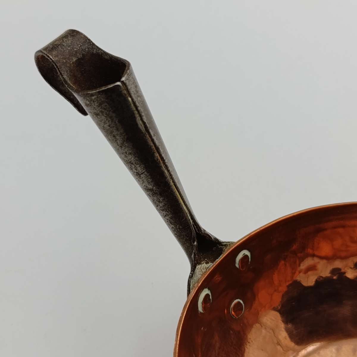 Antique Norwegian hammered copper measuring spoon