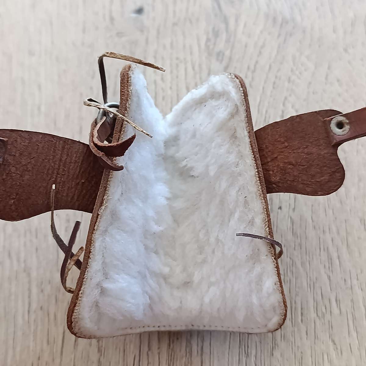 Miniature leather horse saddle