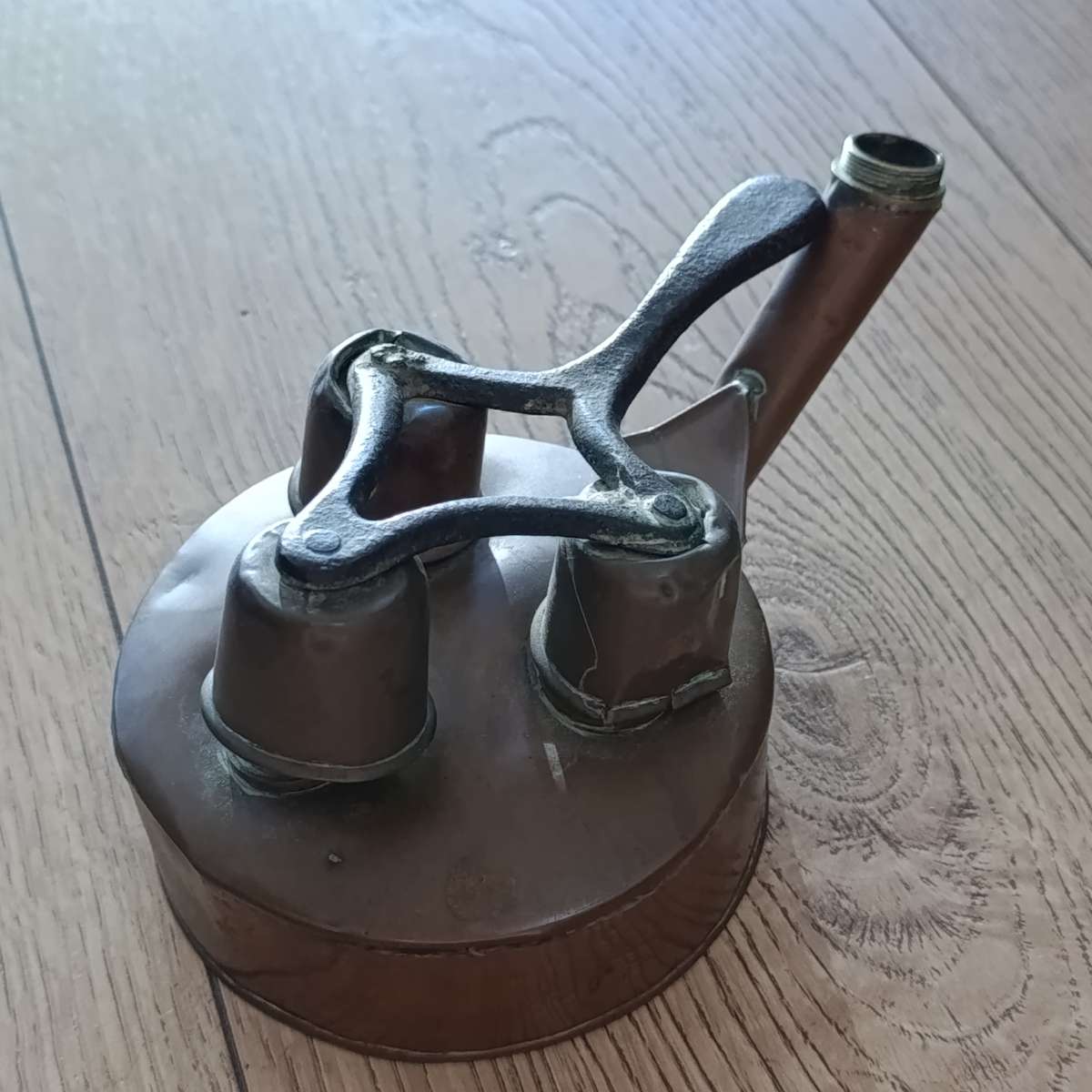Antique unusual copper oil burner