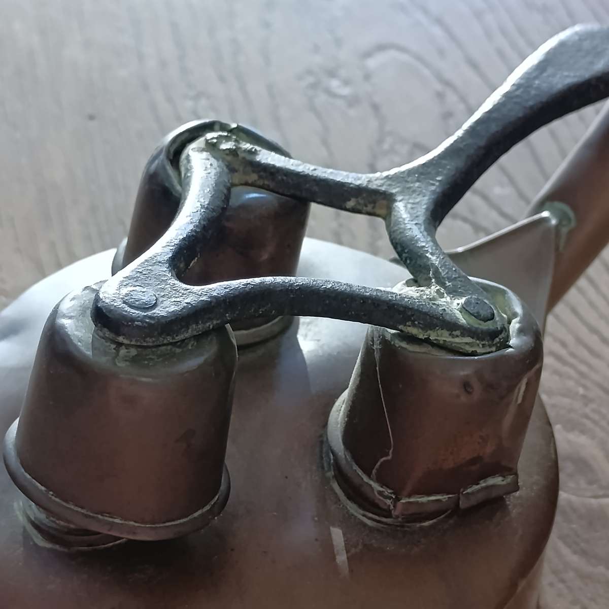 Antique unusual copper oil burner