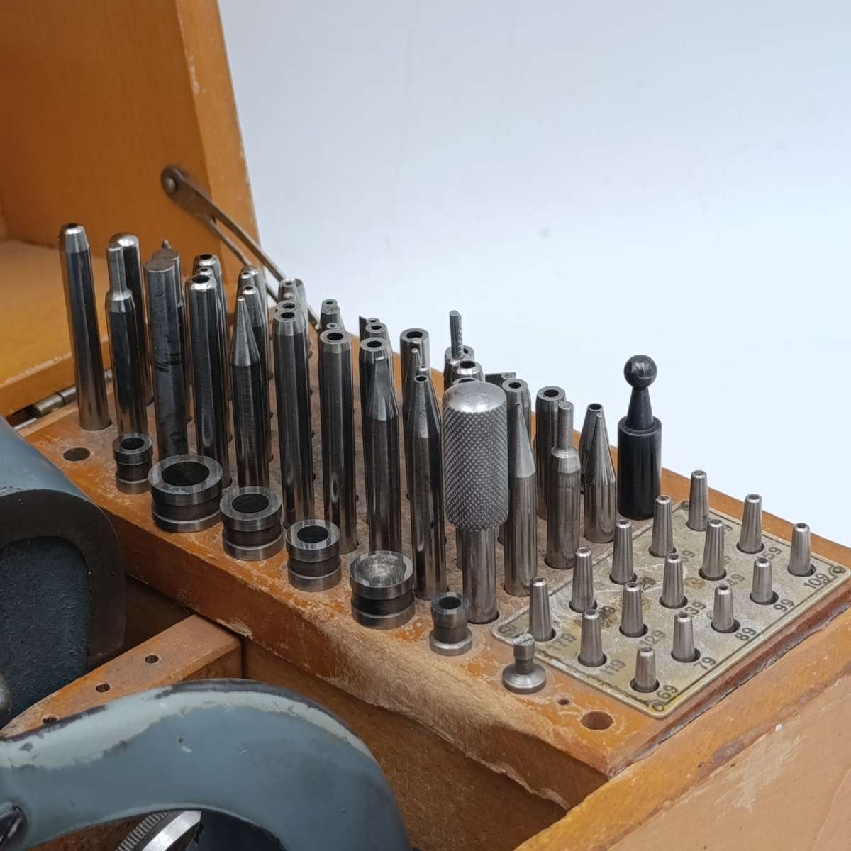 Vintage Boley watchmaker punch tool set in case