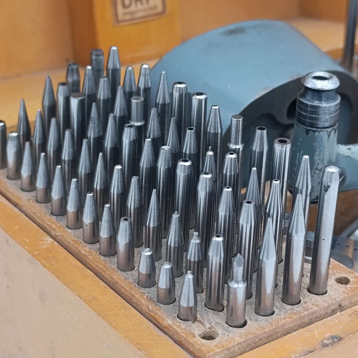 Vintage Boley watchmaker punch tool set in case