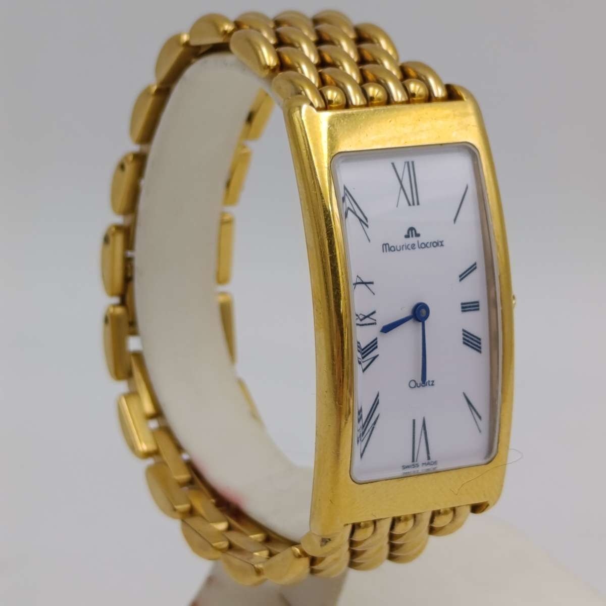 Maurice Lacroix Gold Electroplated G10 rectangular unisex quartz watch - working