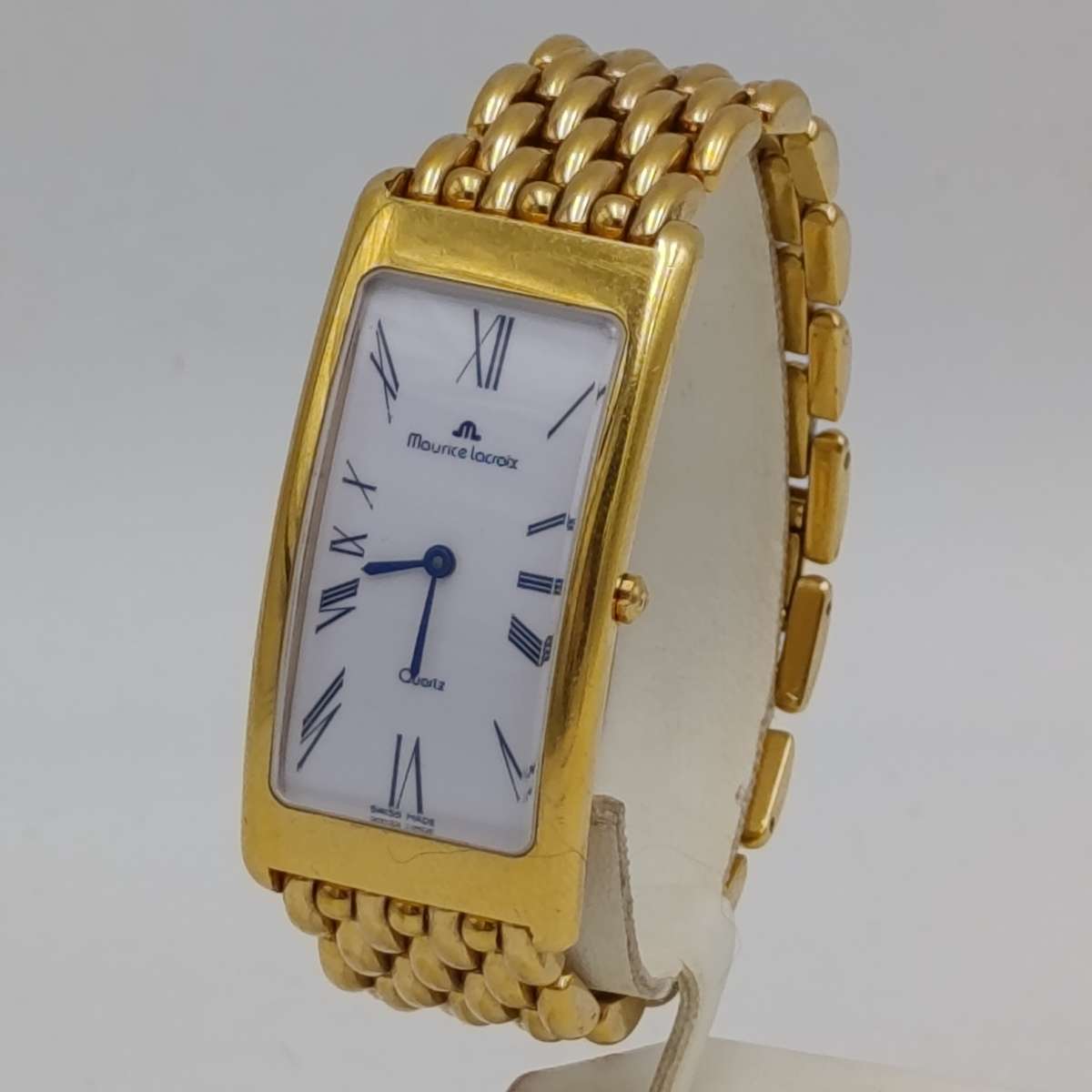 Maurice Lacroix Gold Electroplated G10 rectangular unisex quartz watch - working