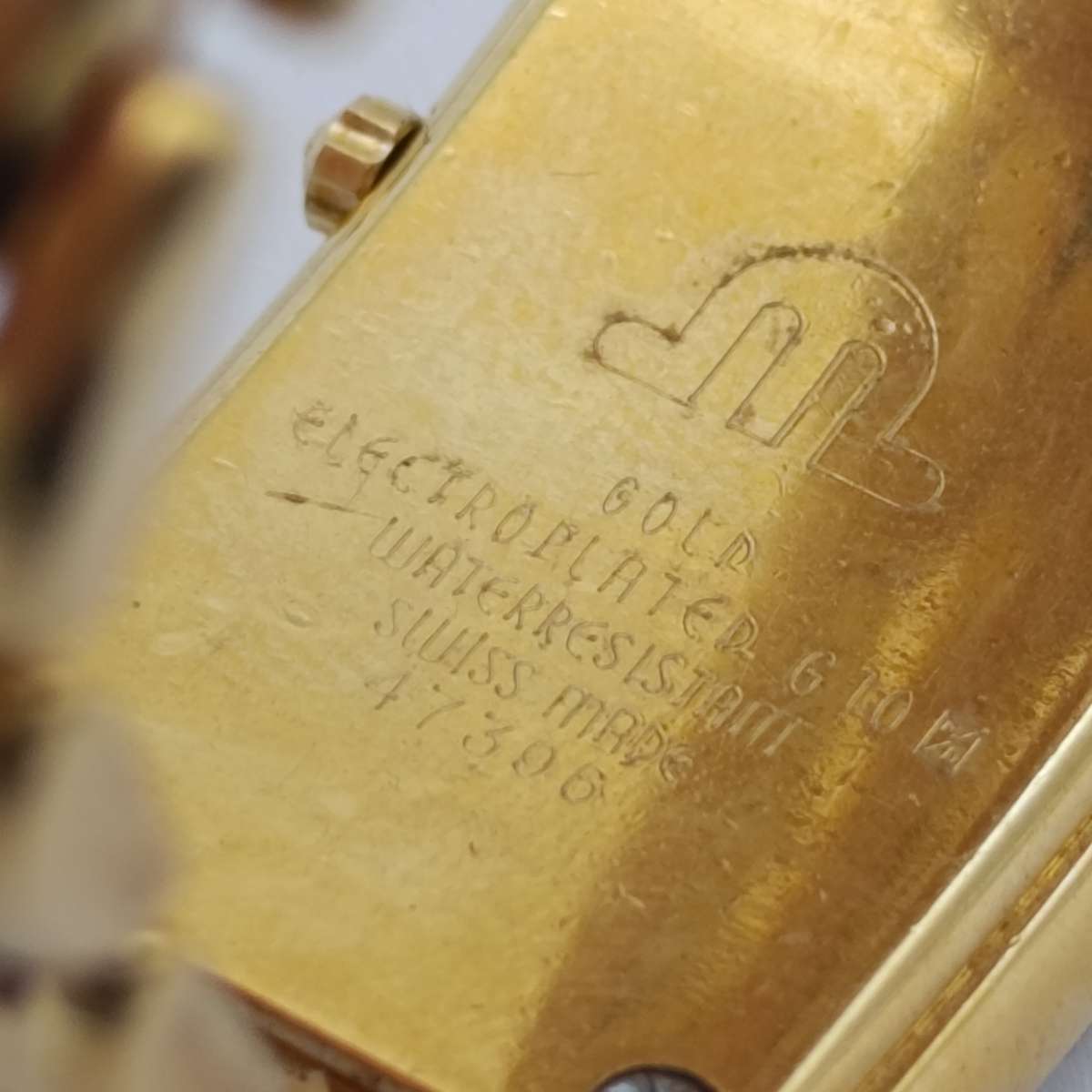 Maurice Lacroix Gold Electroplated G10 rectangular unisex quartz watch - working