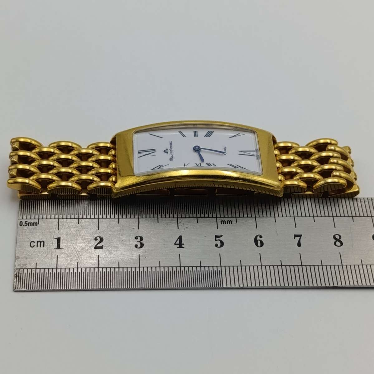 Maurice Lacroix Gold Electroplated G10 rectangular unisex quartz watch - working