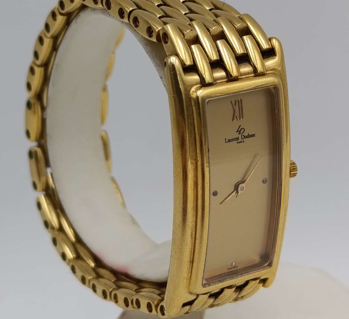 Laurent Dodane goldplated rectangular ladies watch