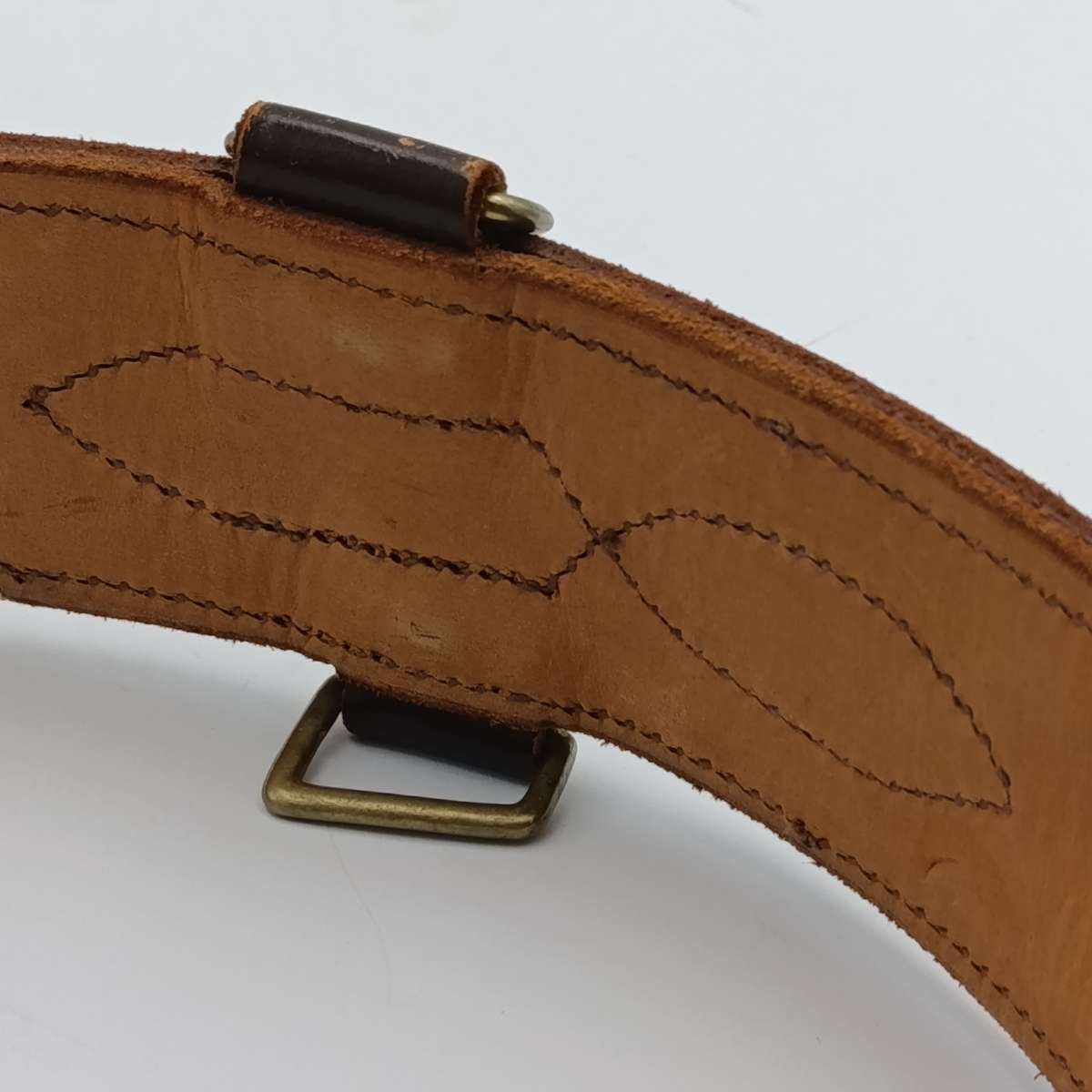 Old SADF Sam browne leather belt - 1968 Leibowitz Bros, Johannesburg