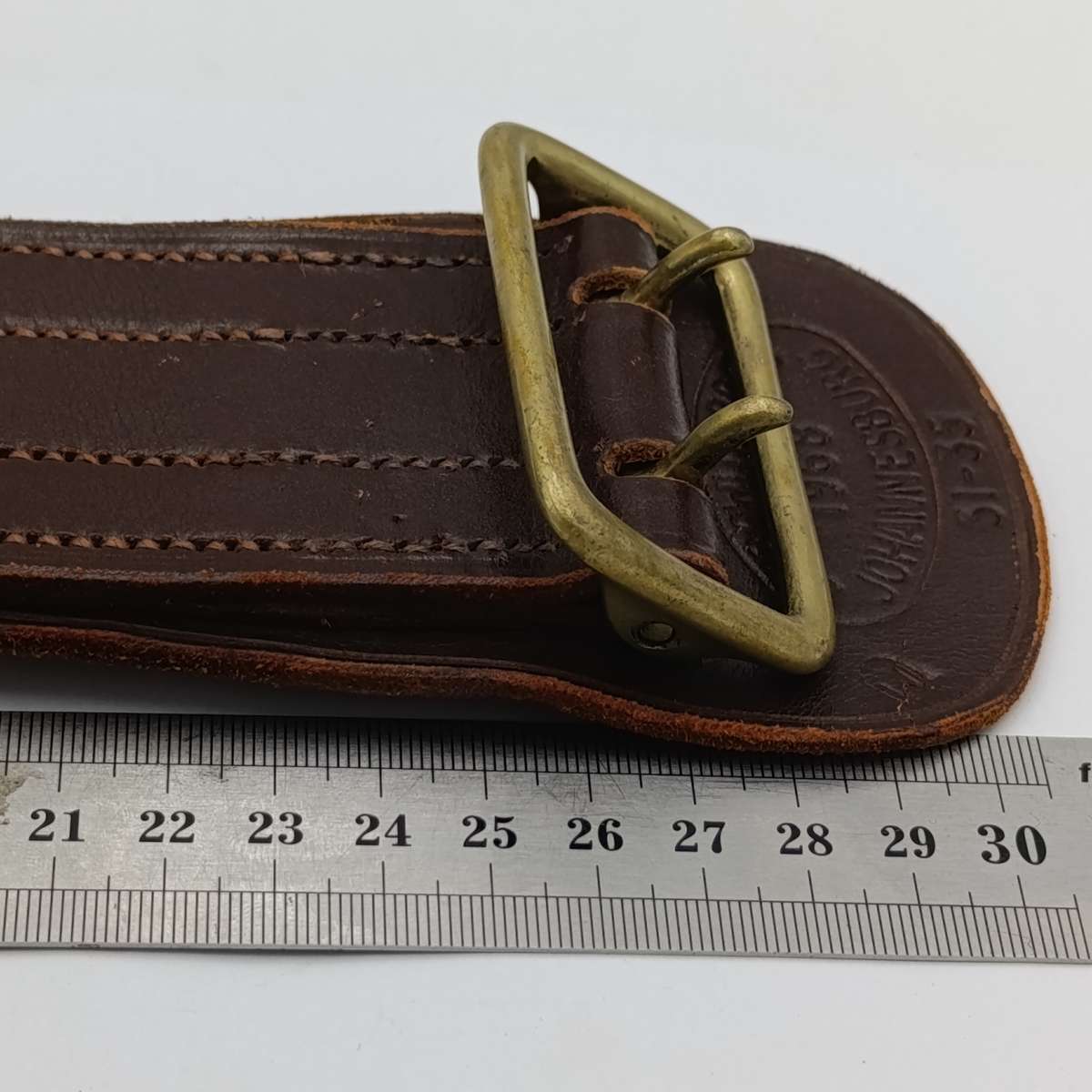 Old SADF Sam browne leather belt - 1968 Leibowitz Bros, Johannesburg