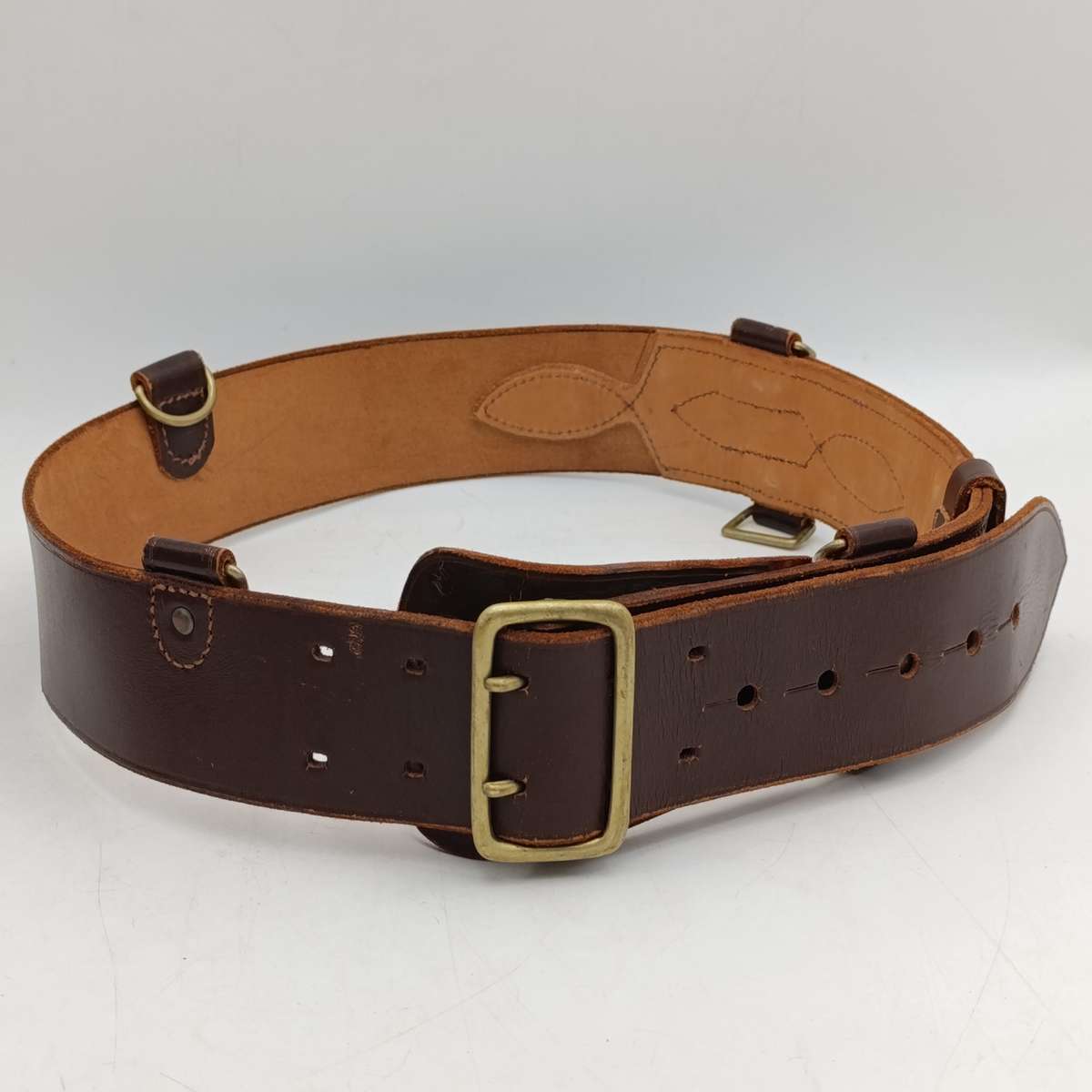 Old SADF Sam browne leather belt - 1968 Leibowitz Bros, Johannesburg