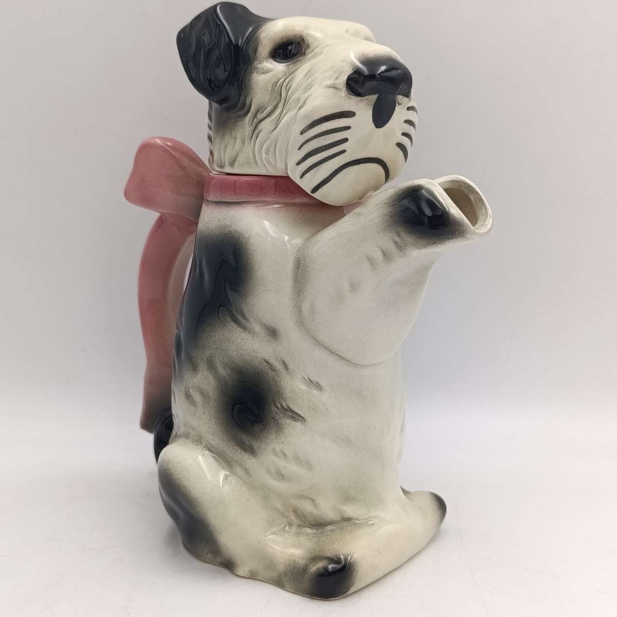 Vintage dog shaped porcelain teapot - marked 6702B