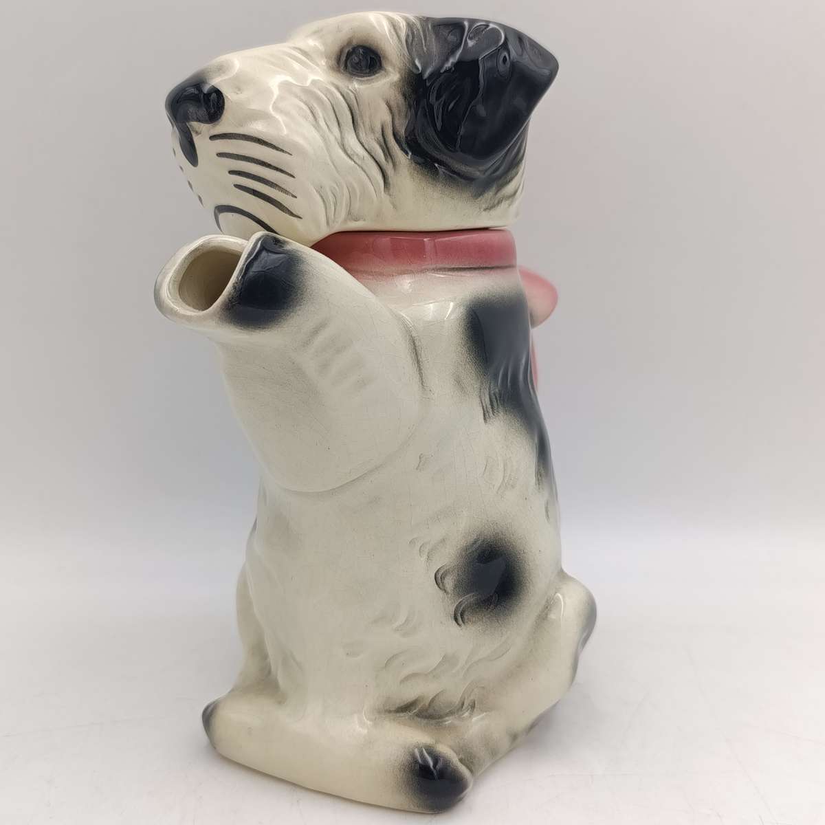 Vintage dog shaped porcelain teapot - marked 6702B