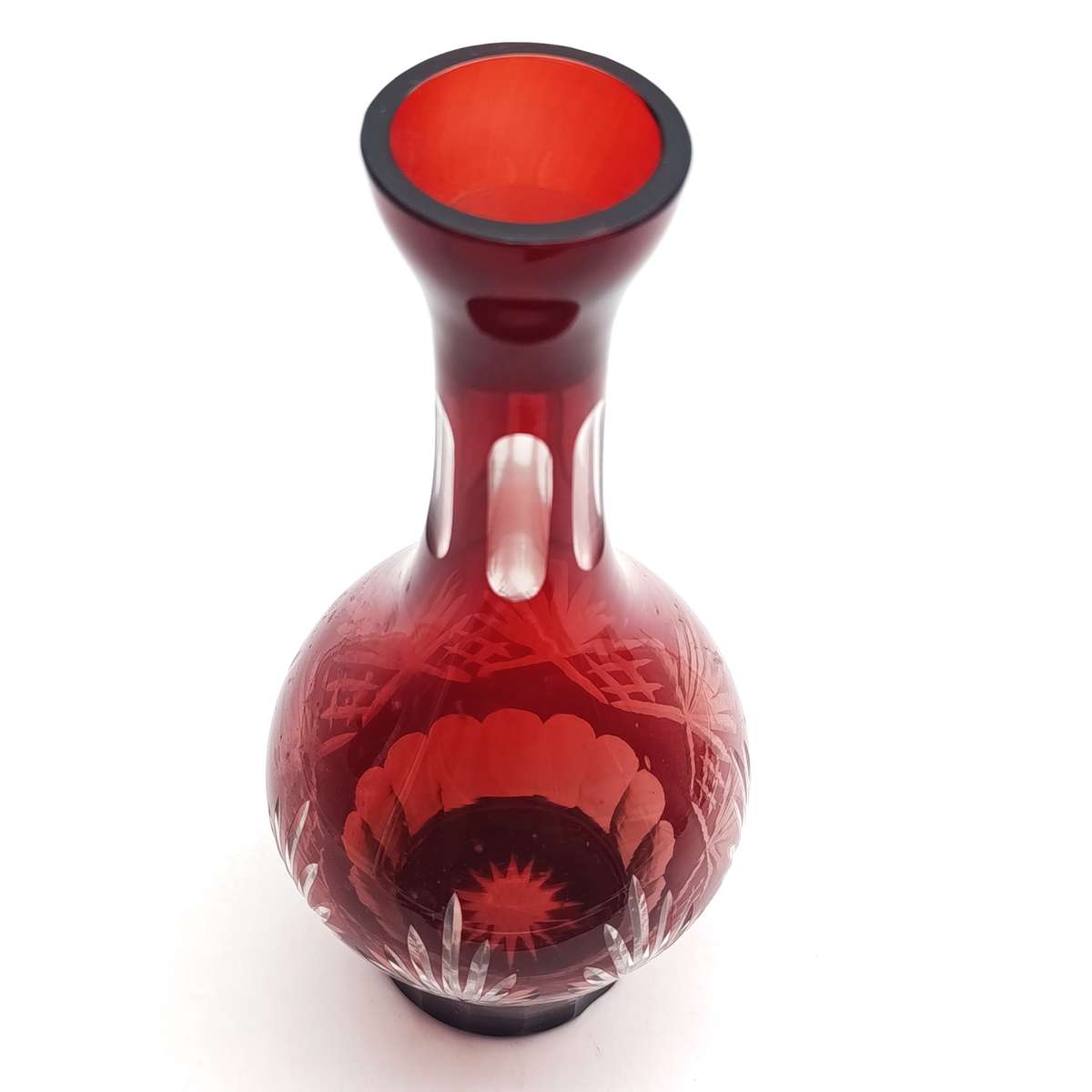 Beautiful Vintage cranberry glass carafe - no lid