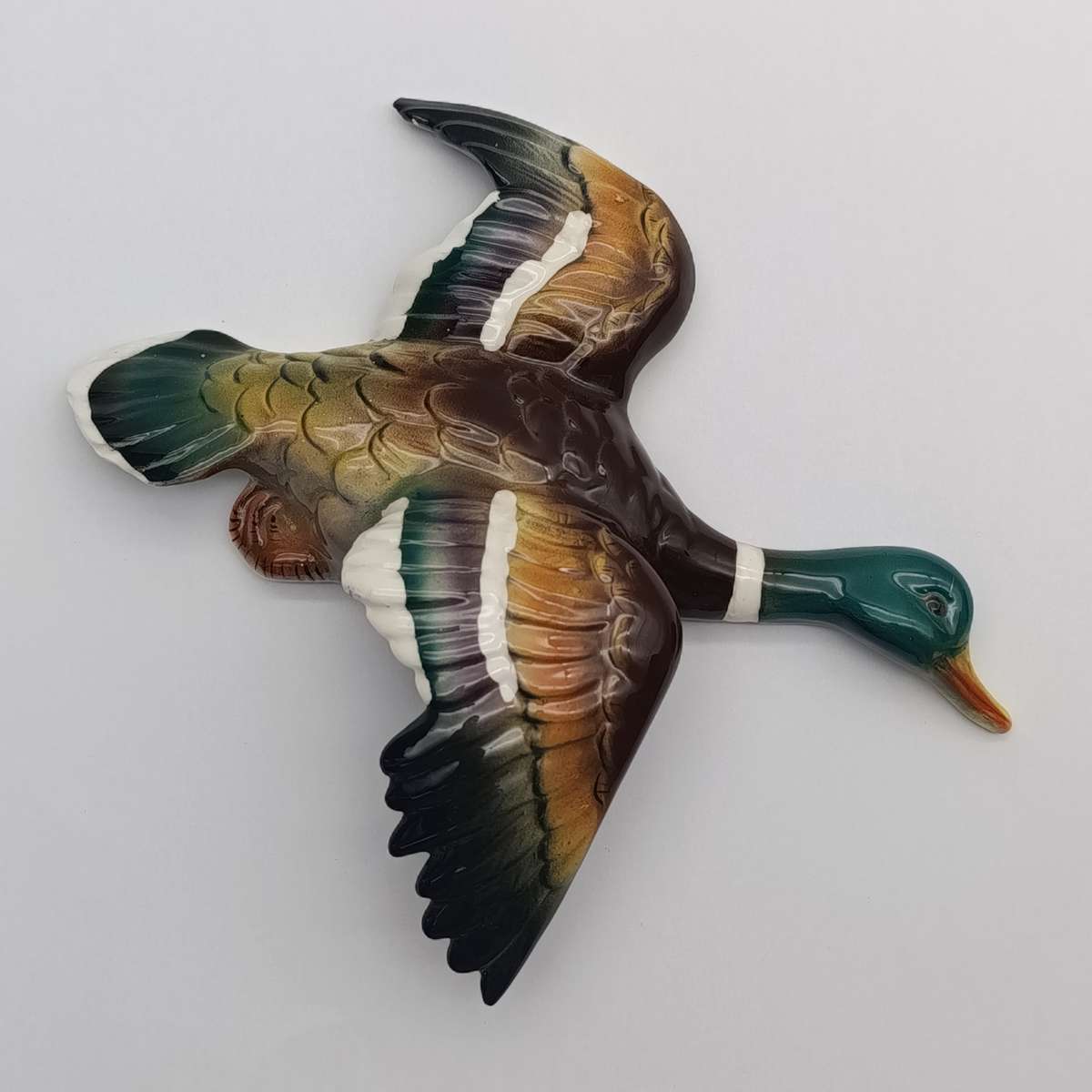 Vintage porcelain flying wall duck figurine