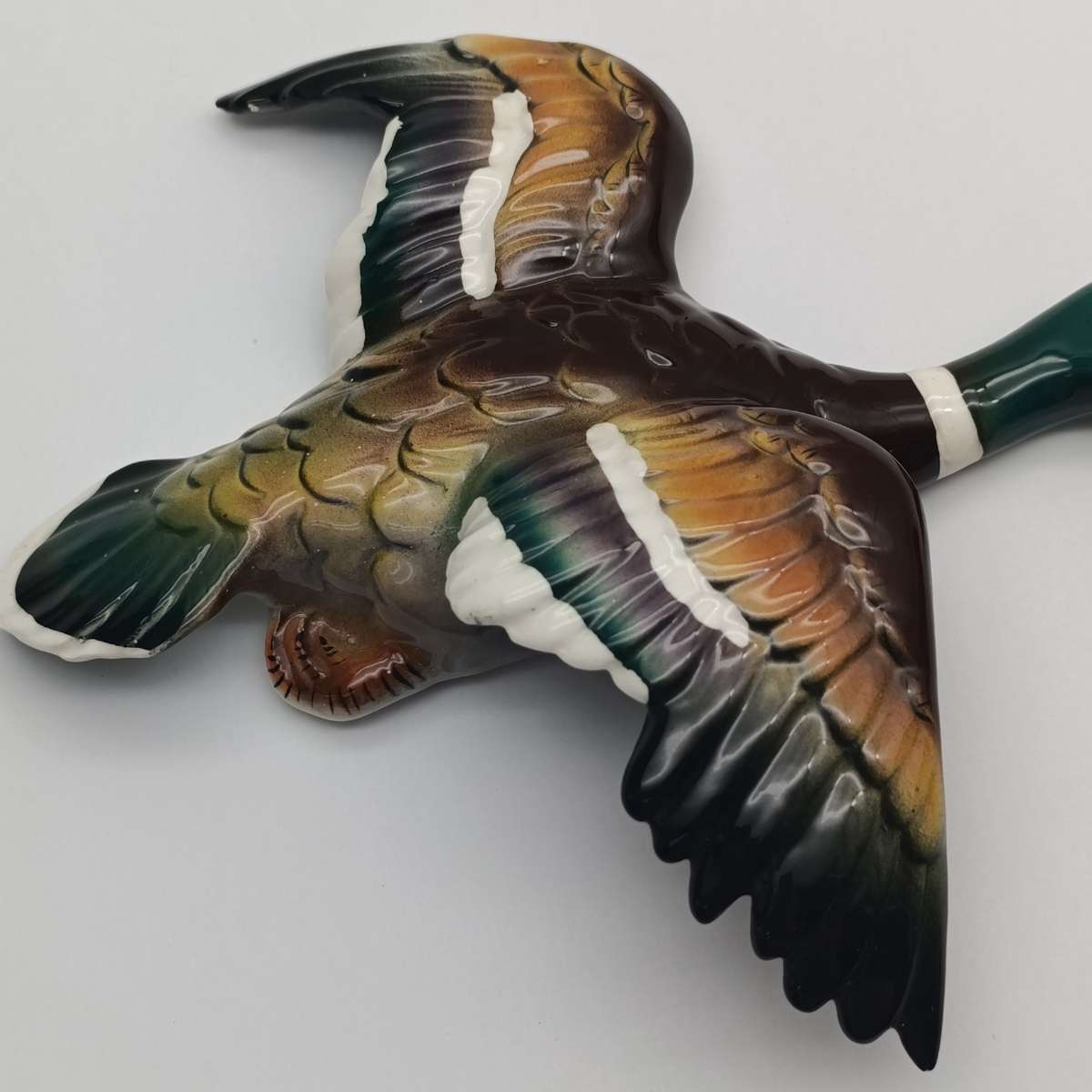 Vintage porcelain flying wall duck figurine