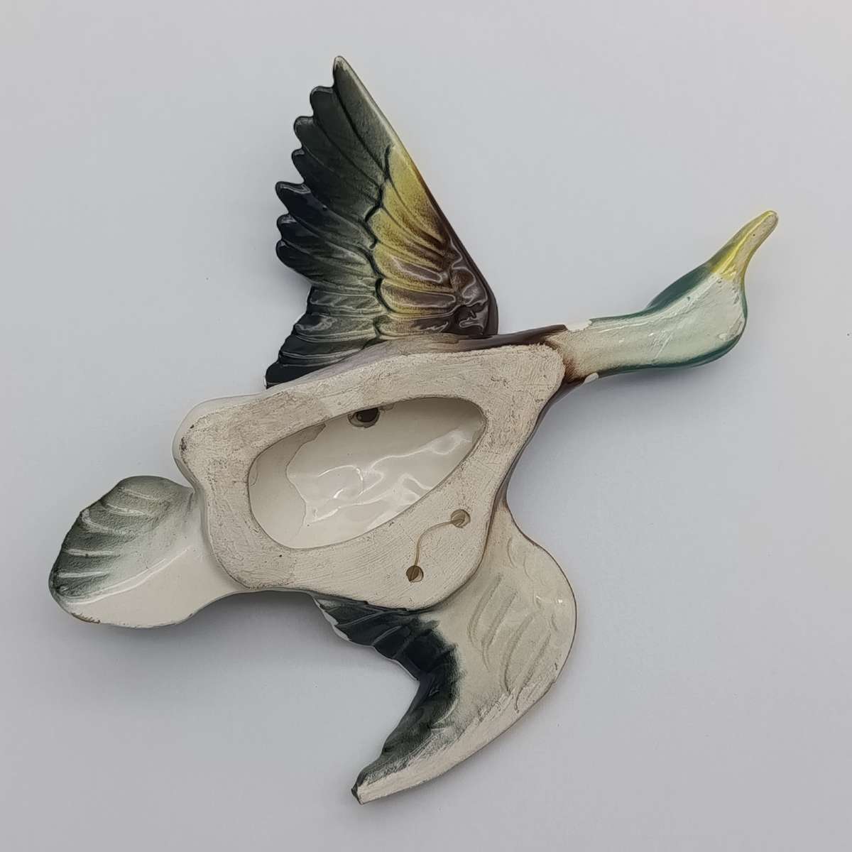 Vintage porcelain flying wall duck figurine