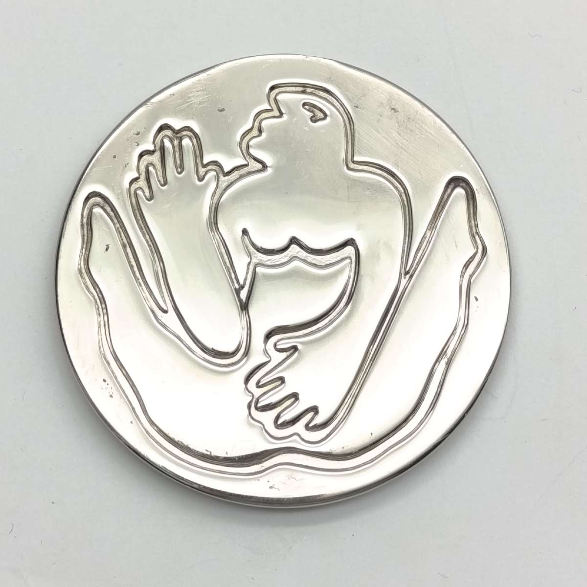 Set of 6 Carrol Boyes stainless steel wine coasters - in original box